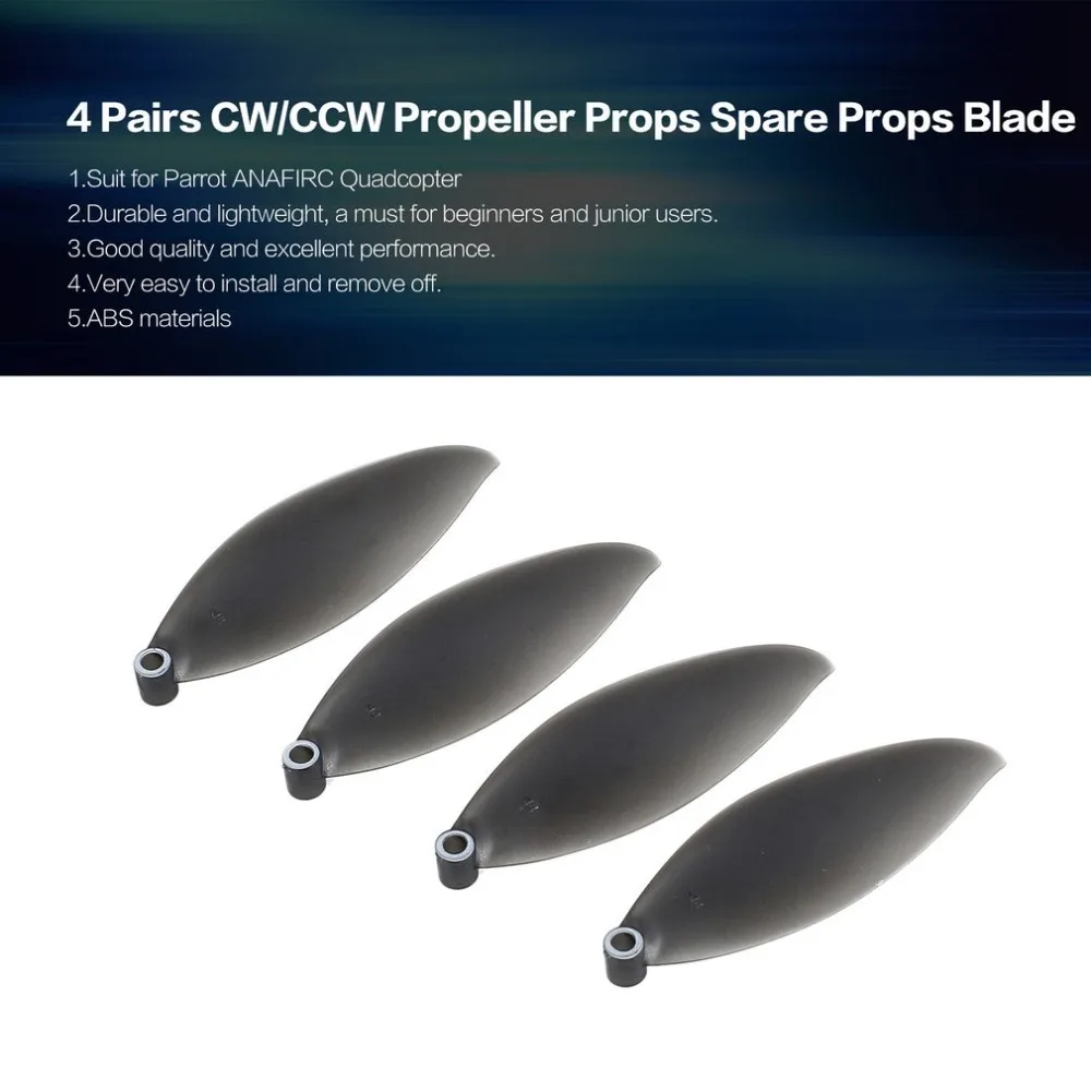 4 Pairs CW/CCW Propeller Props Spare Props Blade for Parrot ANAFIRC Aerial Drone Quadcopter Aircraft Spare Parts Accessories
4 Pairs CW/CCW Propeller Props Spare Props Blade for Parrot ANAFIRC Aerial Drone Quadcopter Aircraft Spare Parts Accessories