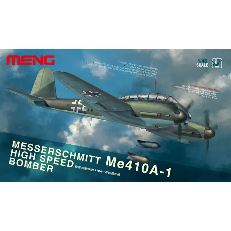 Meng Model LS-003 1/48 Messerschmitt Me410A-1 High Speed bomber - Scale Model Kit
Meng Model LS-003 1/48 Messerschmitt Me410A-1 High Speed bomber - Scale Model Kit