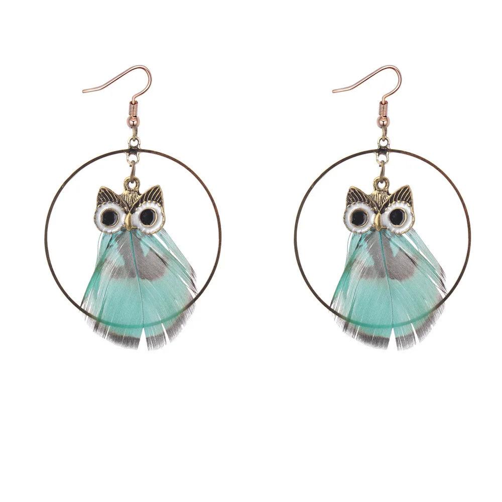 Cherrykeke Fashion 4 Colors Feather Party Earrings for Women Vintage Owl Drop Earrings Bohemian Jewelry Gift
Cherrykeke Fashion 4 Colors Feather Party Earrings for Women Vintage Owl Drop Earrings Bohemian Jewelry Gift
