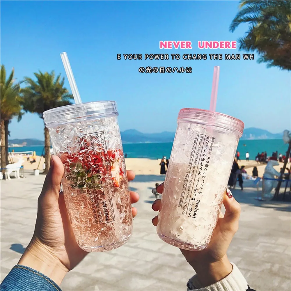 Summer Creative Double Refrigerated Cup with Cover Straw Plastic Cup Japanese Transparent Ice Cup
Summer Creative Double Refrigerated Cup with Cover Straw Plastic Cup Japanese Transparent Ice Cup