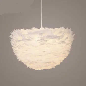 Pastoral personality Nordic white feather pendant light bedroom living room children room hanging lighting 50cm
Pastoral personality Nordic white feather pendant light bedroom living room children room hanging lighting 50cm