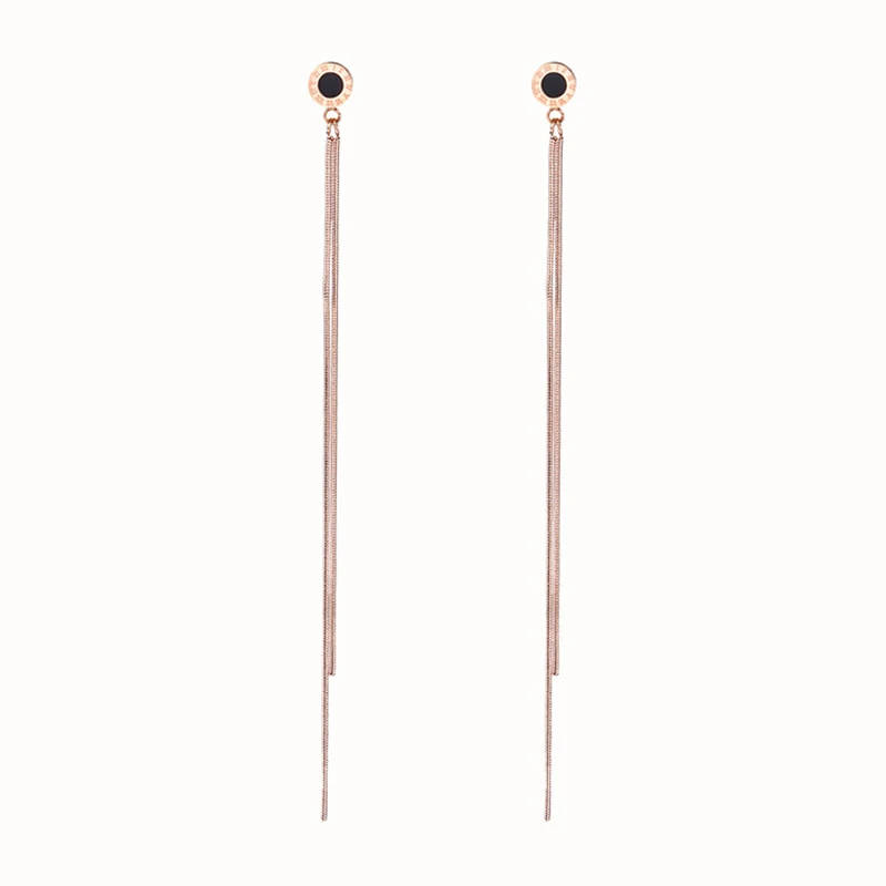 Rose Gold Women's Dangle Earrings Long High Quality Stainless Steel Earrings Tassel Fashion Jewelry
Rose Gold Women's Dangle Earrings Long High Quality Stainless Steel Earrings Tassel Fashion Jewelry