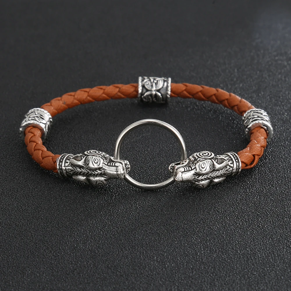 Viking Runes Eagle Bird Amulet Talisman Vikings Bead Walf Head Bracelet Leather Wristband Bangle For Men Jewelry Gift
Viking Runes Eagle Bird Amulet Talisman Vikings Bead Walf Head Bracelet Leather Wristband Bangle For Men Jewelry Gift