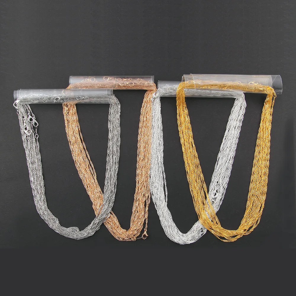 10pcs Gold Silver Rhodium Rose Gold Color 2mm Link Chain Necklace with Lobster Clasp Fit Women Men DIY Necklace Jewelry Making
10pcs Gold Silver Rhodium Rose Gold Color 2mm Link Chain Necklace with Lobster Clasp Fit Women Men DIY Necklace Jewelry Making
