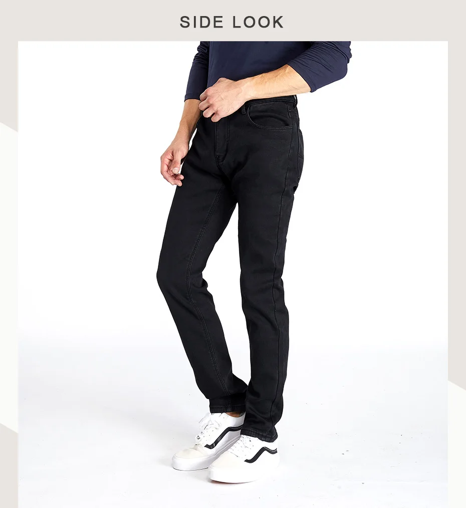 WholesaleDrizzte Winter Mens Stretch Jeans Warm Fleece Flannel Lined