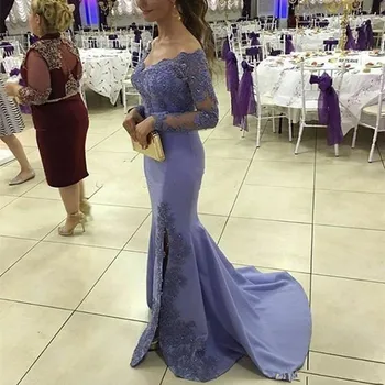 New Front Split Long Sleeve Beaded Off-the-shoulder Lace Mermaid Prom Dress Purple Evening Dresses Party Gowns vestido de festa
New Front Split Long Sleeve Beaded Off-the-shoulder Lace Mermaid Prom Dress Purple Evening Dresses Party Gowns vestido de festa