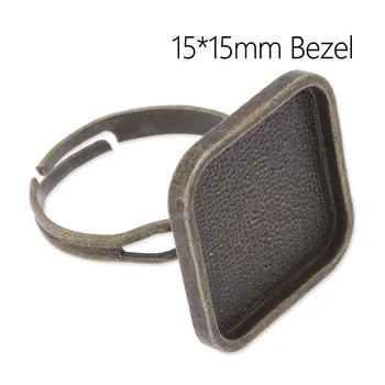 Adjustable Ring Bases Antique Bronze Metal Alloy Trendy 15*15 mm Blanks Cabochon Rings Settings 20 pcs-C3726
Adjustable Ring Bases Antique Bronze Metal Alloy Trendy 15*15 mm Blanks Cabochon Rings Settings 20 pcs-C3726