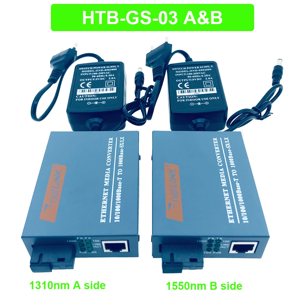 1 Pair HTB-GS-03 Gigabit Fiber Optical Media Converter 10/100/1000Mbps LAN Single Mode Single Fiber SC Port with Power Supply
1 Pair HTB-GS-03 Gigabit Fiber Optical Media Converter 10/100/1000Mbps LAN Single Mode Single Fiber SC Port with Power Supply