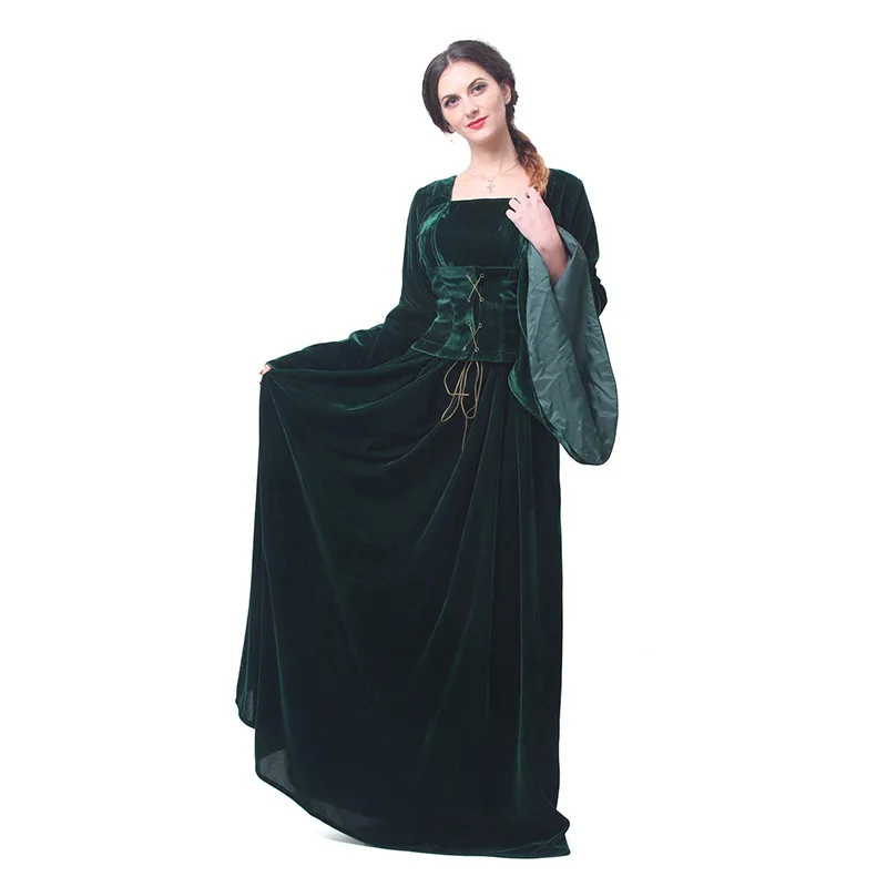 Women Green And Purple Velvet Medieval Renaissance Dress Ball Gown Pirate Wench Hippie Boho Chemise Halloween Cosplay Costume
Women Green And Purple Velvet Medieval Renaissance Dress Ball Gown Pirate Wench Hippie Boho Chemise Halloween Cosplay Costume