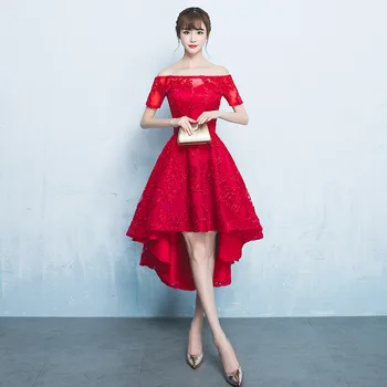 Red Off Shoulder Bride Wedding Dress Women Lace Formal Party Gown Hollow Out Elegant Exquisite Asmmertical Robe De Soiree Qipao
Red Off Shoulder Bride Wedding Dress Women Lace Formal Party Gown Hollow Out Elegant Exquisite Asmmertical Robe De Soiree Qipao