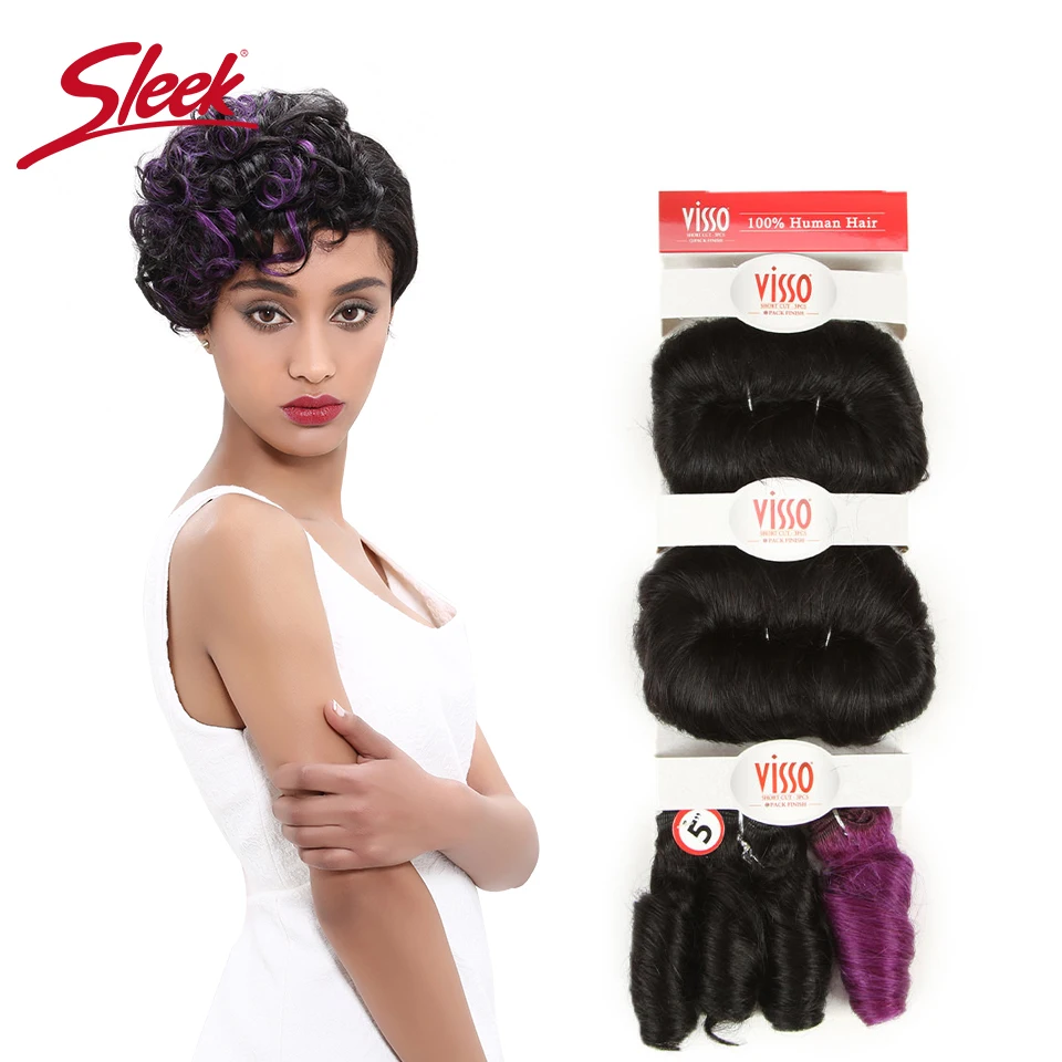 Sleek Colorful Hair Pre-colored Ombre Bundles T1B/Purple Brazilian Hair Weave Bundles Glam Short 3PCS Curly Remy Hair Extension
Sleek Colorful Hair Pre-colored Ombre Bundles T1B/Purple Brazilian Hair Weave Bundles Glam Short 3PCS Curly Remy Hair Extension