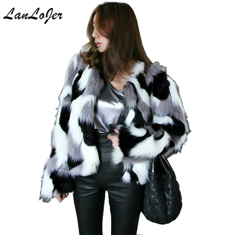1Pc Winter Women Chic Bomber Hit Color Faux Fur O-Neck Coat mixed color Mink Fox Streetwear camouflage Jacket Outwear High waist
1Pc Winter Women Chic Bomber Hit Color Faux Fur O-Neck Coat mixed color Mink Fox Streetwear camouflage Jacket Outwear High waist