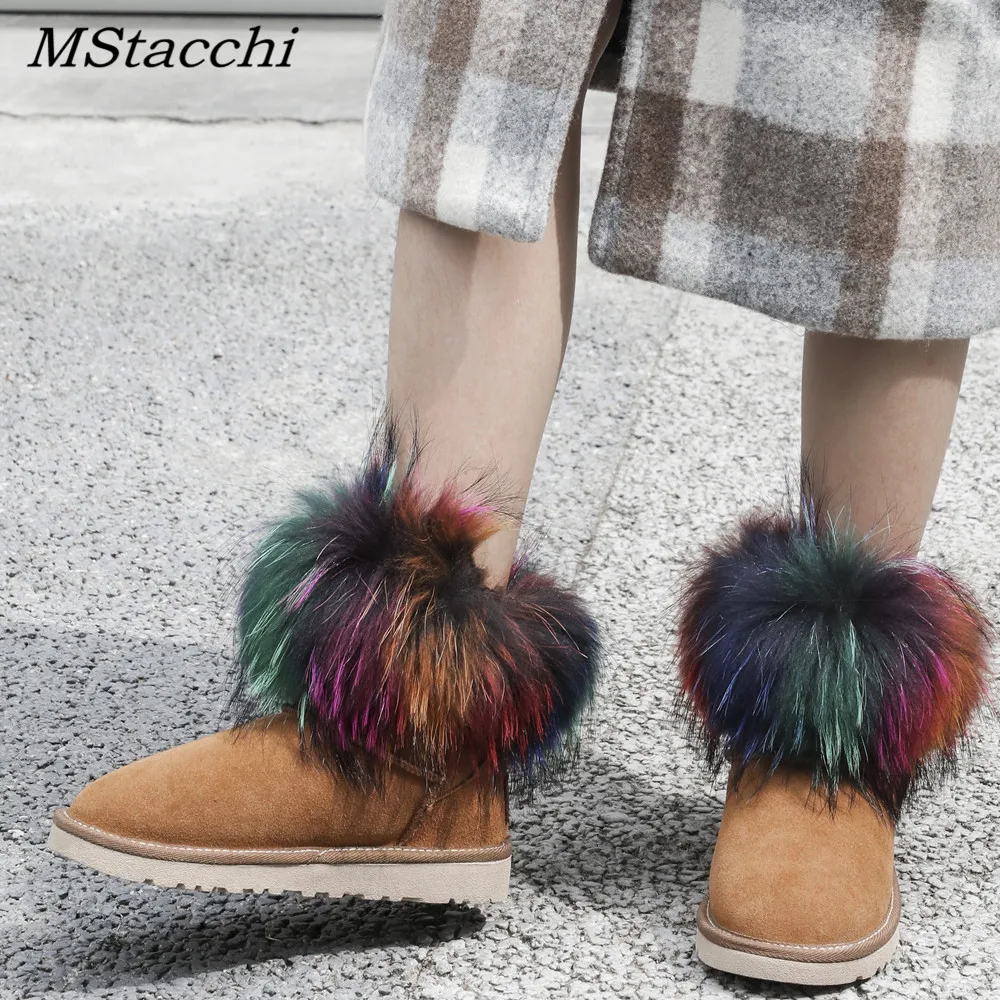MStacchi Winter Ankle Snow Boots Top Cow Suede Leather 100% Natural Fox Fur Women Short For Woman Winter Shoes Women Boots
MStacchi Winter Ankle Snow Boots Top Cow Suede Leather 100% Natural Fox Fur Women Short For Woman Winter Shoes Women Boots