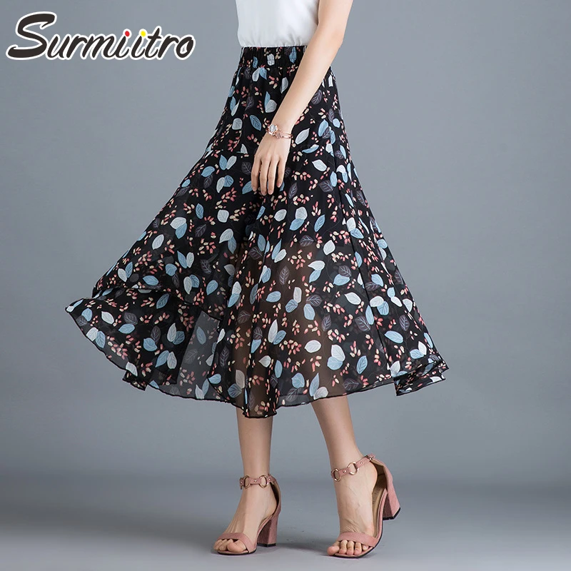 Surmiitro Chiffon Midi Long Skirt Women 2019 Fashion Ladies Irregular Floral Print High Waist Sun School Skirt Female
Surmiitro Chiffon Midi Long Skirt Women 2019 Fashion Ladies Irregular Floral Print High Waist Sun School Skirt Female