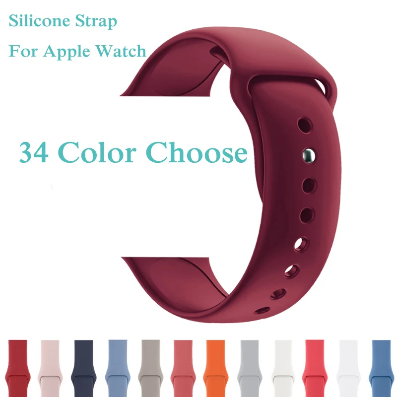 Sport silicone strap For Apple Watch band 42mm/38mm 44mm/40mm Bracelet Soft Wrist belt watch strap For apple Watch 4/3/2/1 Oct14
Sport silicone strap For Apple Watch band 42mm/38mm 44mm/40mm Bracelet Soft Wrist belt watch strap For apple Watch 4/3/2/1 Oct14