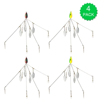 4PCS fish lure Umbrella Rigs Fishing Baits Lures Bass Fishing Rigs Five Arm Blades Wire Multi Lure Rig Kit with Barrel Swivels
4PCS fish lure Umbrella Rigs Fishing Baits Lures Bass Fishing Rigs Five Arm Blades Wire Multi Lure Rig Kit with Barrel Swivels