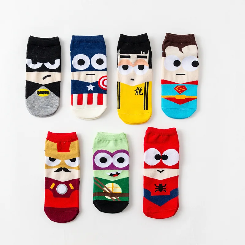 36-43 Summer Men Harajuku Socks Hip Hop Ninja Batman Superman SpiderMan Captain America Avengers Short Novelty S-8
36-43 Summer Men Harajuku Socks Hip Hop Ninja Batman Superman SpiderMan Captain America Avengers Short Novelty S-8