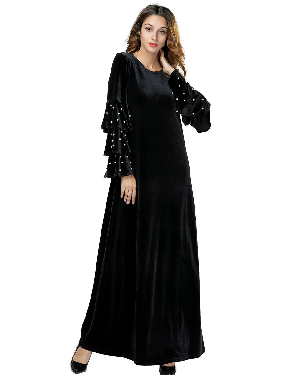 Elegant Velvet Abaya Beading Maxi Dress Winter Thicken Multilayer Ruffles Kimono Long Robes Muslim Jubah Ramadan Eid Islamic
Elegant Velvet Abaya Beading Maxi Dress Winter Thicken Multilayer Ruffles Kimono Long Robes Muslim Jubah Ramadan Eid Islamic