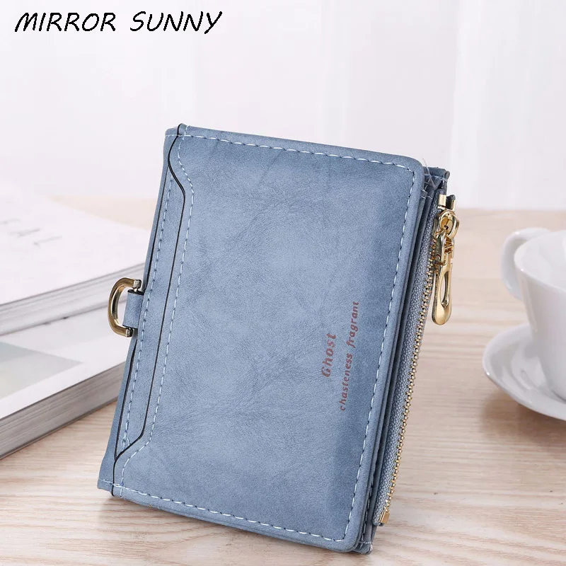 MIRROR SUNNY 2021 New short design PU leather women wallet fashion scrub retro female zipper purse high quality lady card holder
MIRROR SUNNY 2021 New short design PU leather women wallet fashion scrub retro female zipper purse high quality lady card holder