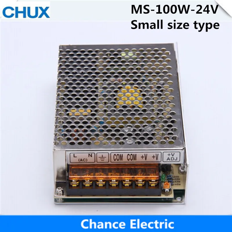 CHUX Switching Power Supply 24v 100w Small Volume For Led Strip Light Ac To Dc Ms-100w-24v Single Output 4.5a Smps
CHUX Switching Power Supply 24v 100w Small Volume For Led Strip Light Ac To Dc Ms-100w-24v Single Output 4.5a Smps