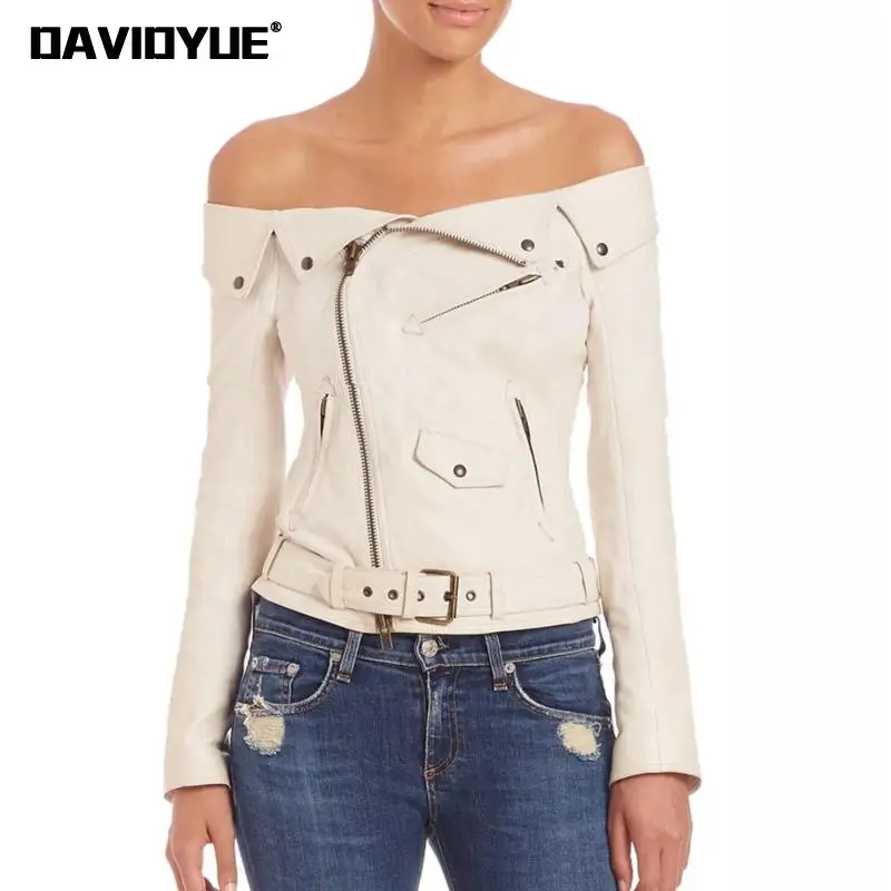 Sexy Off Shoulder Faux PU Leather Jacket women white zipprt slim Motorcycle coat 2018 spring winter black punk rock outwear
Sexy Off Shoulder Faux PU Leather Jacket women white zipprt slim Motorcycle coat 2018 spring winter black punk rock outwear