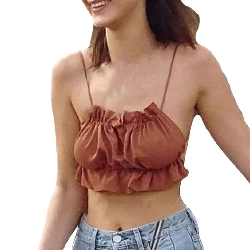 2018 Short Crop Tops Sexy Tanks Tops Female Backless Ruched Solid Coffee Cami Casual Sexy & Club Streetwear Beach Cropped 521
2018 Short Crop Tops Sexy Tanks Tops Female Backless Ruched Solid Coffee Cami Casual Sexy & Club Streetwear Beach Cropped 521