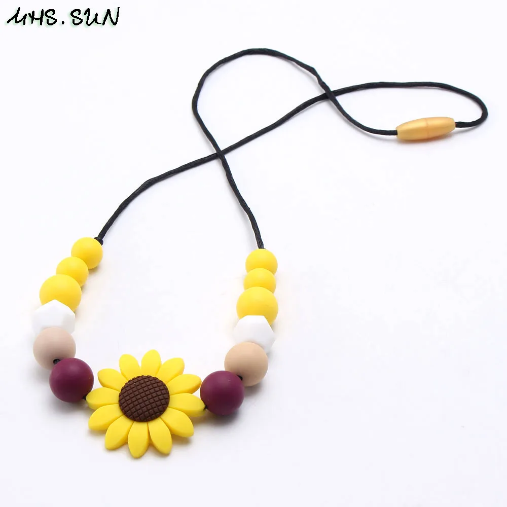 MHS.SUN Silicone Beads Necklace Baby Flower Chewable Teething Nursing Beads Necklace For Infant Breastfeeding Silicone Jewelry
MHS.SUN Silicone Beads Necklace Baby Flower Chewable Teething Nursing Beads Necklace For Infant Breastfeeding Silicone Jewelry