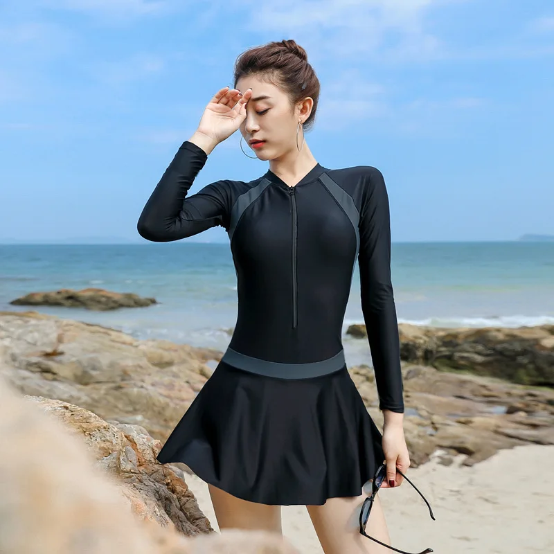 Plus Size Women's Swimsuits Long Sleeve Triquinis One Piece Swimwear Lady Rashguard Maios Closed Swim Teenagers Badpak New 2019
Plus Size Women's Swimsuits Long Sleeve Triquinis One Piece Swimwear Lady Rashguard Maios Closed Swim Teenagers Badpak New 2019