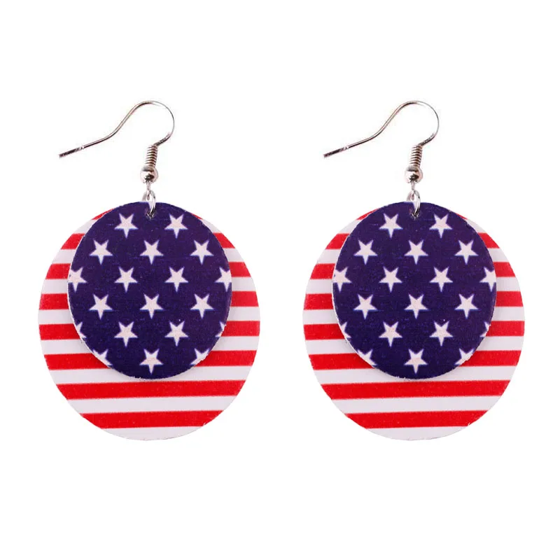 2018 New Layered Round PU Leather American Flag Earrings for Women Fashion Independence Day Statement Earrings Jewelry Wholesale
2018 New Layered Round PU Leather American Flag Earrings for Women Fashion Independence Day Statement Earrings Jewelry Wholesale