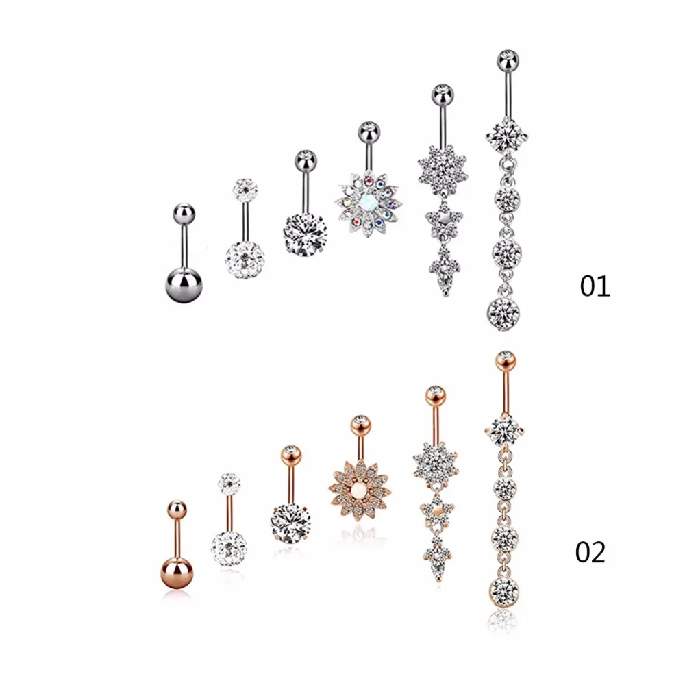 6Pcs/Set New Stainless Steel Earrings Ear Nail Belly Button Rings Navel Piercing Dangle Round Crystal Jewelry#271956
6Pcs/Set New Stainless Steel Earrings Ear Nail Belly Button Rings Navel Piercing Dangle Round Crystal Jewelry#271956