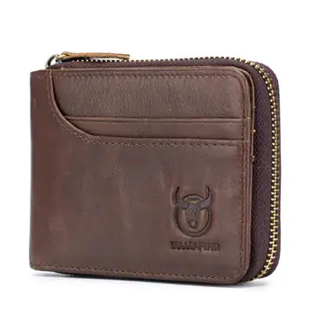 BULLCAPTAIN Cowhide Men's Wallets Vintage Men Zipper Purse Slim RFID Carteira Brand Designer Genuine Leather Men Short Wallet 
BULLCAPTAIN Cowhide Men's Wallets Vintage Men Zipper Purse Slim RFID Carteira Brand Designer Genuine Leather Men Short Wallet