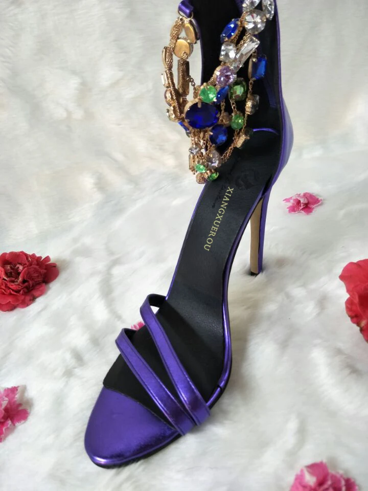 Xiangxuerou 2018 summer blue crystal jewel Roman high fashion women's sandals
Xiangxuerou 2018 summer blue crystal jewel Roman high fashion women's sandals
