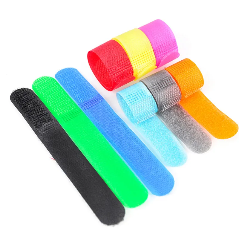

HOT Sale 50pcs/lot 2cm x 25cm cable ties nylon strap Computer Wire Management Magic Tape Sticks Hook Loop free shipping
