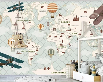Beibehang Custom 8 photo Mural Kids Room 3d Wallpaper Airplane Sailing Animals World Map hot air balloon Background 3d wallpaper
Beibehang Custom 8 photo Mural Kids Room 3d Wallpaper Airplane Sailing Animals World Map hot air balloon Background 3d wallpaper