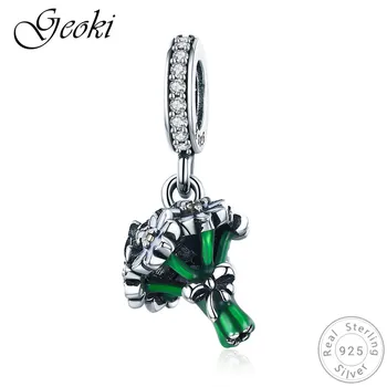 Geoki 925 Sterling Silver Cute Birthday Gift Flower Charms fit Pandora Bracelet Original S925 Green Branch Bead Necklace Pendant
Geoki 925 Sterling Silver Cute Birthday Gift Flower Charms fit Pandora Bracelet Original S925 Green Branch Bead Necklace Pendant