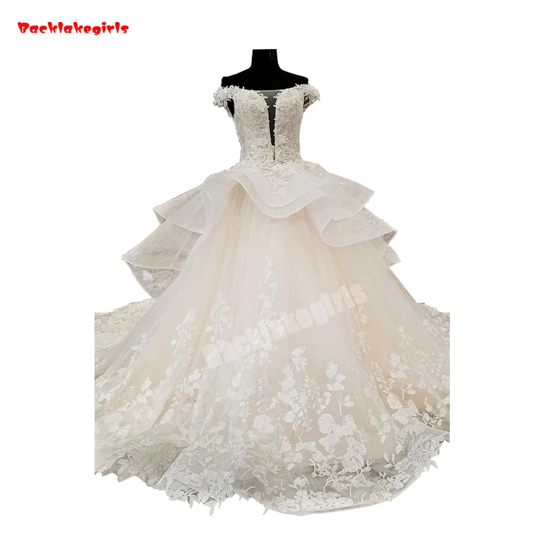 04112 New Muslin Layered Ivory Wedding Dress Off Shoulder Transparent Lace Corset Bow Behind The Lady Ball Gown
04112 New Muslin Layered Ivory Wedding Dress Off Shoulder Transparent Lace Corset Bow Behind The Lady Ball Gown
