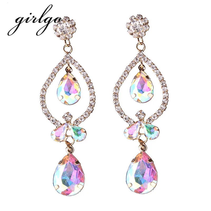 Girlgo Wedding Jewelry Charm Luxury Pendant Statement Earrings For Women Bohemian Shiny Fashion Drop Dangle Earring Wholesale 
Girlgo Wedding Jewelry Charm Luxury Pendant Statement Earrings For Women Bohemian Shiny Fashion Drop Dangle Earring Wholesale