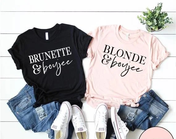 OKOUFEN Blonde and Boujee Brunette Bestie Best Friend Matching T Shirts Casual Short Sleeve Women Tops Tee Female Femme fashion
OKOUFEN Blonde and Boujee Brunette Bestie Best Friend Matching T Shirts Casual Short Sleeve Women Tops Tee Female Femme fashion