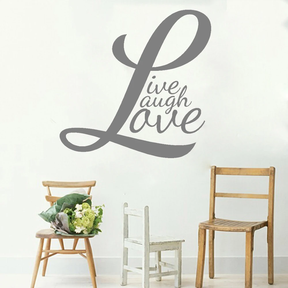 Live Laugh Love Wall Sticker Quotes Couples Family Decor Words Decals Vinyl Living Room Bedroom Removable Mural Art Modern LC345 | Дом и сад