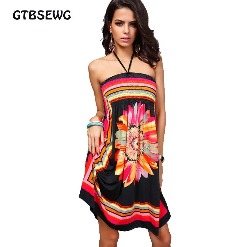 2018 New Floral Printed Bohemian Summer Dress Print Beach Vintage Sexy Female Halter Neck Sleeveless Sheath Elegant Dresses
2018 New Floral Printed Bohemian Summer Dress Print Beach Vintage Sexy Female Halter Neck Sleeveless Sheath Elegant Dresses