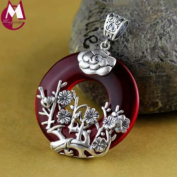 Round Gem Red Garnet Yellow Chalcedony Black Agate Pendant 925 Sterling Thai Silver Necklace Women Vintage Flower Plum Blossom
Round Gem Red Garnet Yellow Chalcedony Black Agate Pendant 925 Sterling Thai Silver Necklace Women Vintage Flower Plum Blossom