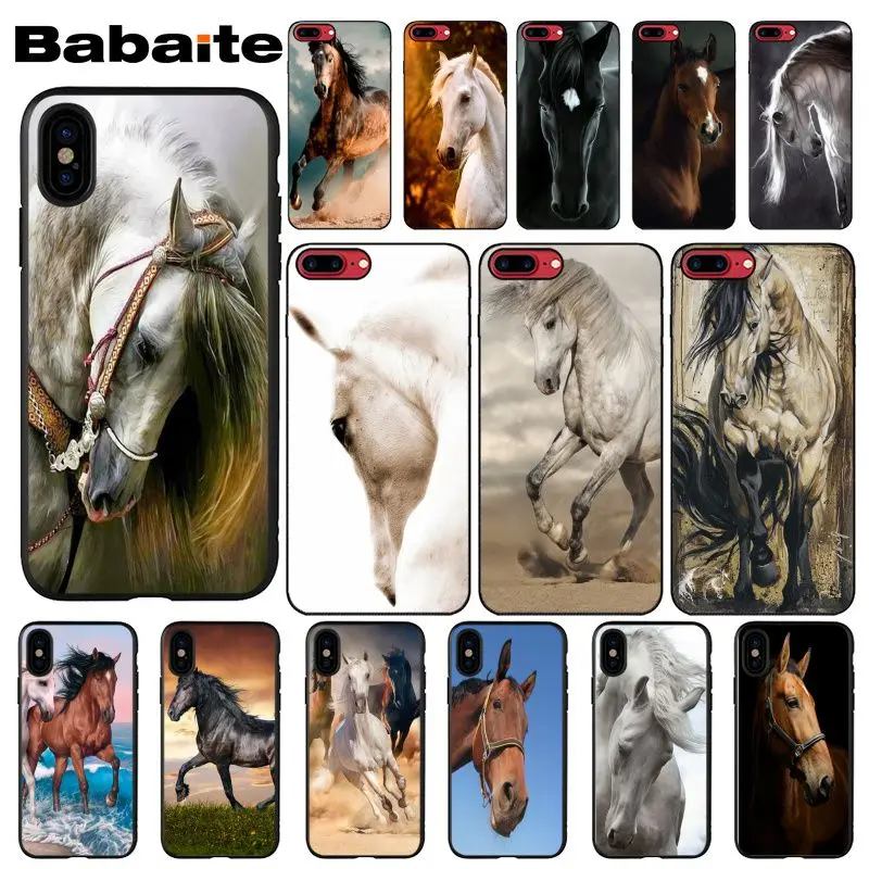 Babaite Horse Animal Pattern TPU Soft Phone Accessories Case for Apple iPhone 8 7 6 6S Plus X XS MAX 5 5S SE XR Cellphones | Мобильные