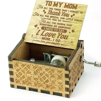 Music Box Daughter To Mom Thank You I Love You Engraved Music Box Vintage Gift Decoration Best gift for your mother H99F
Music Box Daughter To Mom Thank You I Love You Engraved Music Box Vintage Gift Decoration Best gift for your mother H99F