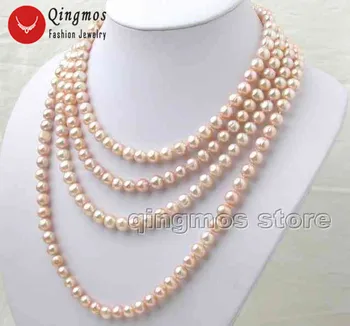 Qingmos Natural pearl Necklace for Women with 6-7mm Pink High Luser FreshWater Trendy 80" Pearl necklace-nec1639
Qingmos Natural pearl Necklace for Women with 6-7mm Pink High Luser FreshWater Trendy 80" Pearl necklace-nec1639