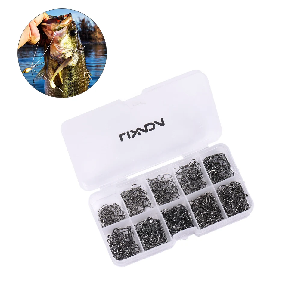 Lixada 500pcs Carbon Steel Fishing Hooks 3# -12# 10 Sizes Fish Hooks with Hole Fishing Tackle Box Carp Fishing Pesca
Lixada 500pcs Carbon Steel Fishing Hooks 3# -12# 10 Sizes Fish Hooks with Hole Fishing Tackle Box Carp Fishing Pesca