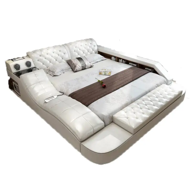 100% cow hide skin genuine leather bed with massage/speaker/bluetooth function Modern multifunctional bed
100% cow hide skin genuine leather bed with massage/speaker/bluetooth function Modern multifunctional bed