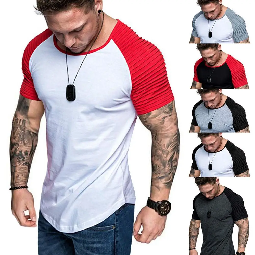 2019 Summer Men Gym T shirt Fitness Tight Bodybuilding Slim fit Tshirt Male Short Cotton Running Shoulder Color Matching Tops
2019 Summer Men Gym T shirt Fitness Tight Bodybuilding Slim fit Tshirt Male Short Cotton Running Shoulder Color Matching Tops