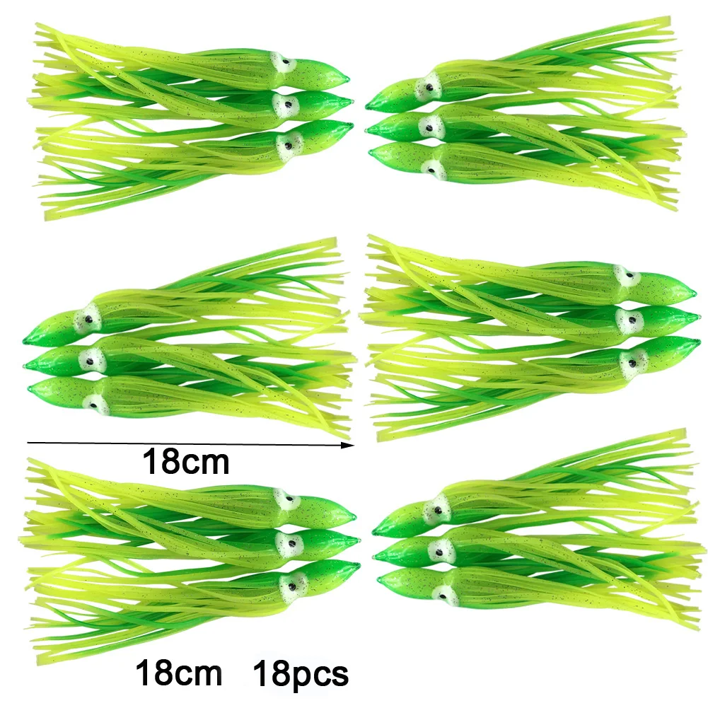 18pcs/lot Soft Fishing Lure 18cm Octopus Lure Fishing Tackle Bait Skirt Fishing Bait Squid Jigs Lure
18pcs/lot Soft Fishing Lure 18cm Octopus Lure Fishing Tackle Bait Skirt Fishing Bait Squid Jigs Lure
