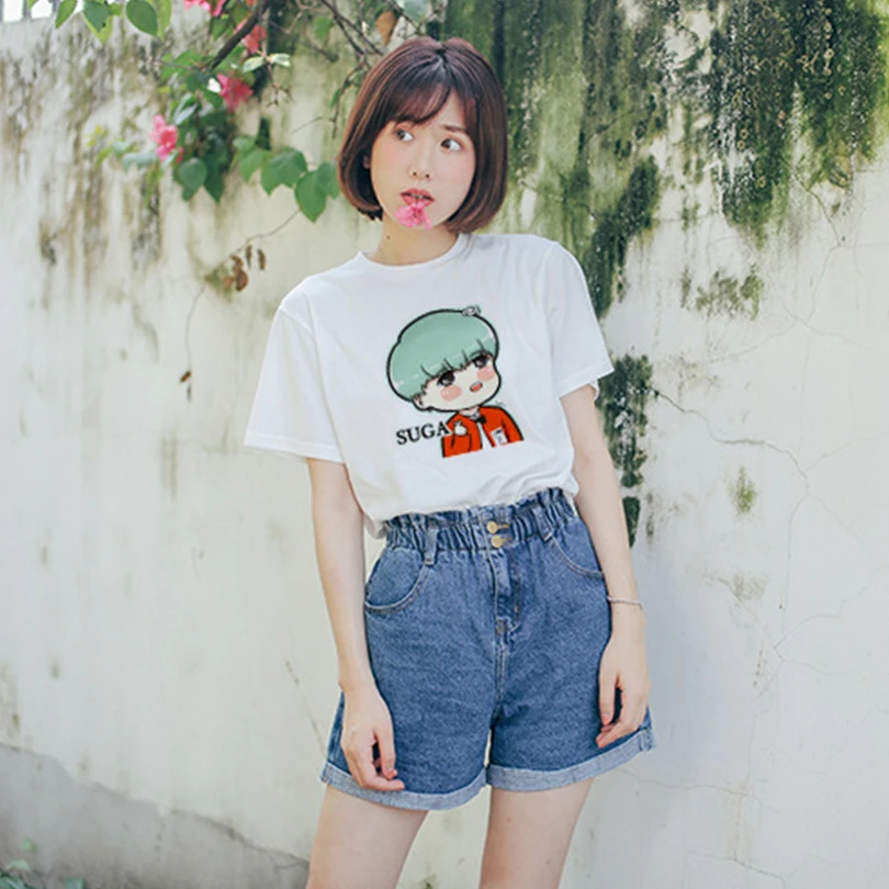 Sexy O-Neck Cartoon Print Women T-Shirt Short Harajuku Character Female T Shirt 2019 Summer Fashion Casual Tops Beach Clothes
Sexy O-Neck Cartoon Print Women T-Shirt Short Harajuku Character Female T Shirt 2019 Summer Fashion Casual Tops Beach Clothes