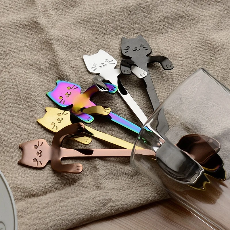4pcs Stainless Steel Mini Cat Kitten Spoons for Coffee Tea Dessert Drink Ice Cream Spoon Tableware Set Kitchen Supplies
4pcs Stainless Steel Mini Cat Kitten Spoons for Coffee Tea Dessert Drink Ice Cream Spoon Tableware Set Kitchen Supplies
